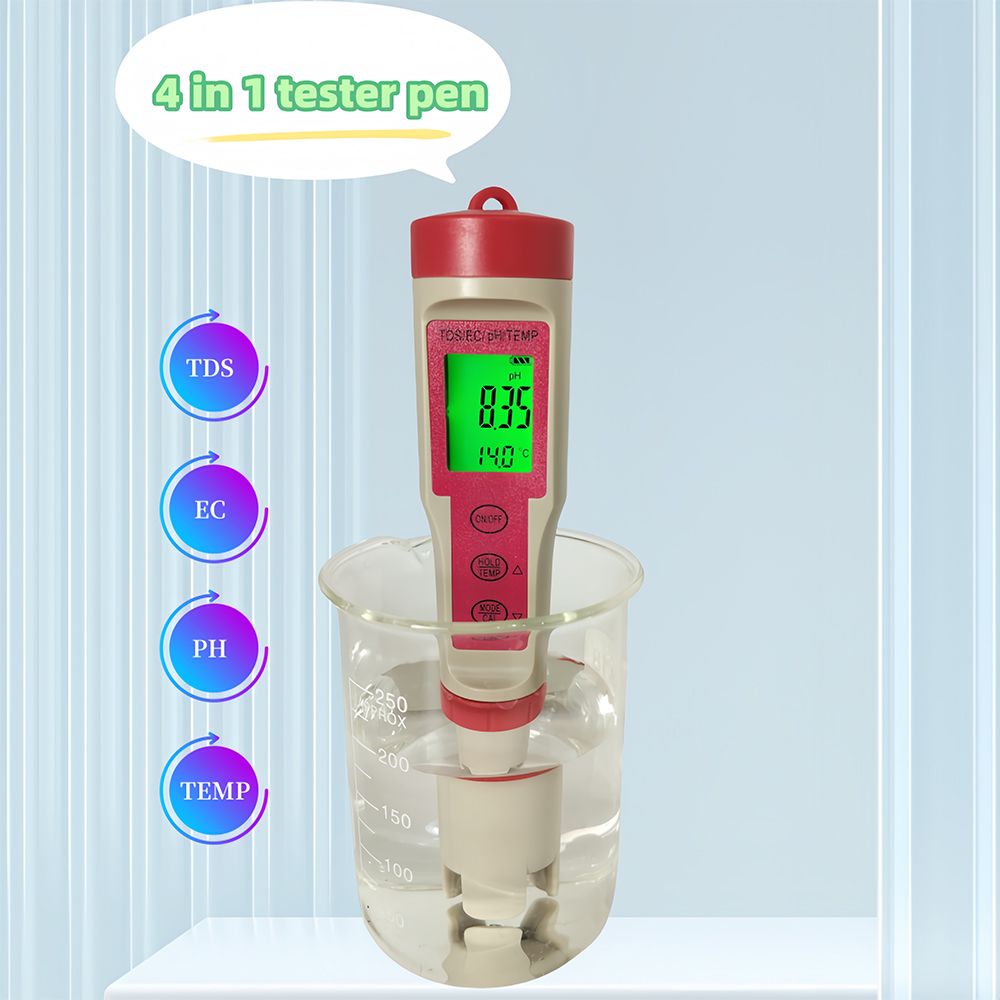 Ph Meter Digital Water Tester - Backlight 4 in 1 pH Meter