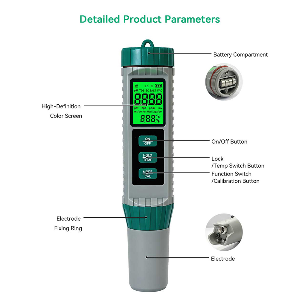 MF‑X101 Multi‑Parameter Water  - Ph Meter Digital Water Tester 评论和价格